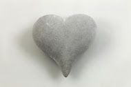 Coeur ceramique - gris imit pierre