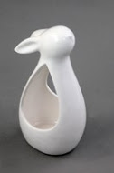 vase/panier blanc forme lapin